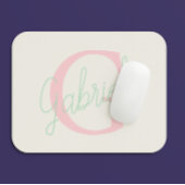 Niedliche Pink- und Minzgrün-Typografie Mousepad