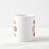 Niedliche Pink- und Orangefarbene Retro-Pumpkin-Sa Kaffeetasse (Mittel)