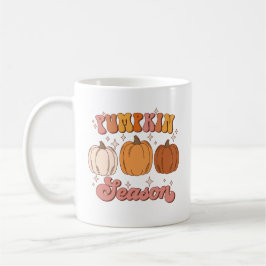 Niedliche Pink- und Orangefarbene Retro-Pumpkin-Sa Kaffeetasse
