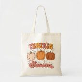 Niedliche Pink- und Orangefarbene Retro-Pumpkin-Sa Tragetasche (Vorne)