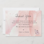 Niedliche Pink-Watercolor-Blütenschmetterling-Hoch Dankeskarte (Rückseite)