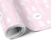 Niedliche Pink-Weihnachtsbäume Personalisiert Geschenkpapier (Rolleneckpunkt)