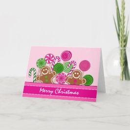 Niedliche Pink Weihnachtskuchen Feiertagskarte