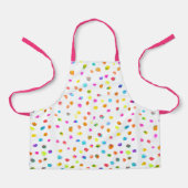 Niedliche Pink-weiß-Polka-Dot-Kunst-Kinder Schürze (Vorderseite)