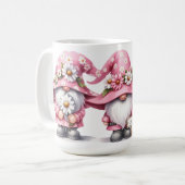 NIEDLICHE PINK & WHITE VALENTINE DAGNOMES KAFFEETASSE (Vorderseite Links)