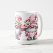 NIEDLICHE PINK & WHITE VALENTINE DAGNOMES KAFFEETASSE (VorderseiteRechts)