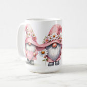 NIEDLICHE PINK & WHITE VALENTINE DAGNOMES KAFFEETASSE (Vorderseite Links)