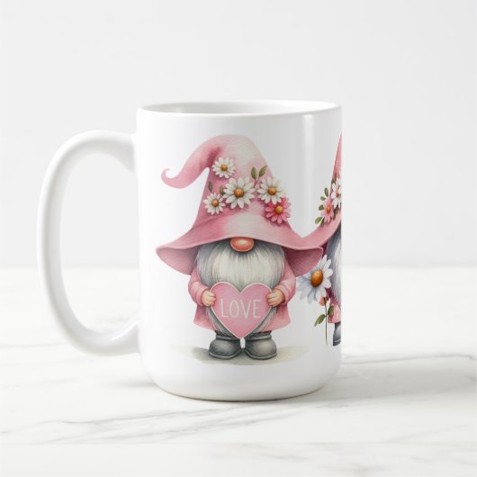 NIEDLICHE PINK & WHITE VALENTINE DAGNOMES KAFFEETASSE (Links)