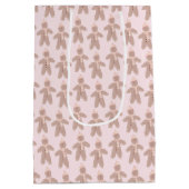 Niedliche Pink-Winter-Lebkuchenmänner Mittlere Geschenktüte (Rückseite)