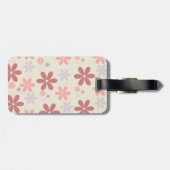niedliche pinke Blume Gepäckanhänger (Rückseite horizontal)