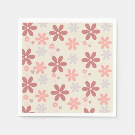 niedliche pinke Blume Serviette (Vorderseite)