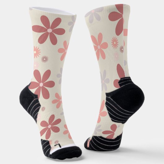 niedliche pinke Blume Socken (Gewinkelt)
