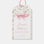 Niedliche pinkfarbene Bugbaby Dusche Danke Geschenkanhänger (Vorderseite)