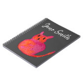 Niedliche pinkfarbene KatzenAquarellbilder Notizblock (Linke Seite)