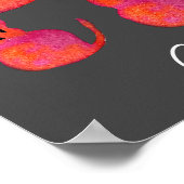 Niedliche pinkfarbene KatzenAquarellbilder Poster (Ecke)