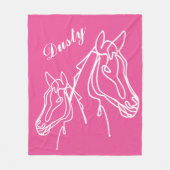 Niedliche pinkfarbene Pferde zeichnend Fleecedecke (Vorderseite)