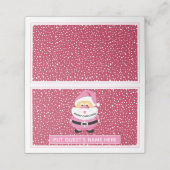 Niedliche pinkfarbene Weihnachtsbegleitung des Wei Platzkarte (Außenseite Aufgefaltet)