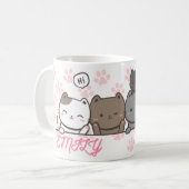 niedliche Pinkkatze mit Ihrem Namen Kaffeetasse (Vorderseite Links)