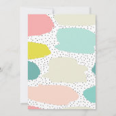 Niedliche Pinselstriche. Rosa und minziger Kinderg Einladung (Rückseite)