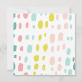 Niedliche Pinselstriche. Rosa und minziger Kinderg Einladung (Rückseite)