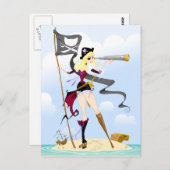 Niedliche Pirate Girl Postkarten (Vorne/Hinten)