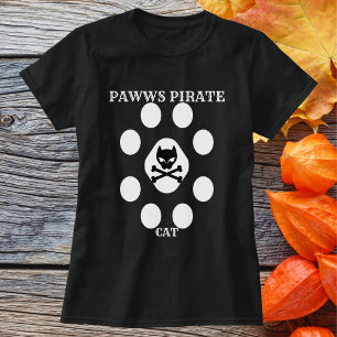 Niedliche Pirate Katze Vintag Paw Personalisiert S T-Shirt