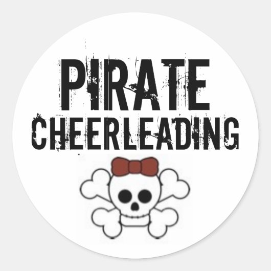niedliche Pirate, Piraten, Cheerleader Runder Aufkleber (Vorderseite)