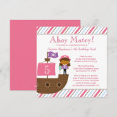 Niedliche Piraten-Geburtstags-Party Einladung des (Vorne/Hinten)