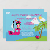 Niedliche Piraten-Geburtstags-Party Einladung des (Vorne/Hinten)