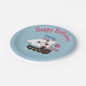 Niedliche Piraten-Geburtstagsparty Pappteller (Schrägansicht)