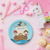 Niedliche Piratenboys und ein großer Individuelle Pappteller (Party)