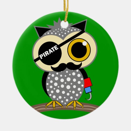 niedliche Pirateneule Keramik Ornament (Vorne)