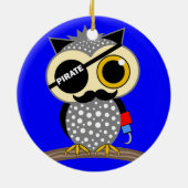 niedliche Pirateneule Keramik Ornament (Hinten)