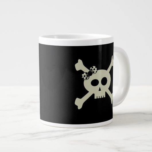 Niedliche Piratenflagge Große Kaffee-Tasse Jumbo-Tasse (Vorderseite Rechts)