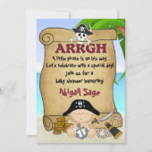 Niedliche Piratenjunge Buccaneer Babydusche Einladung (Vorderseite)