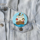 Niedliche Piratenjungs und ein großer Individuelle Button (Beispiel)