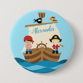 Niedliche Piratenjungs und ein großer Individuelle Button