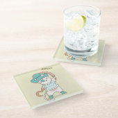 Niedliche Piratenkatze Glasuntersetzer (Schrägansicht)