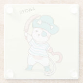 Niedliche Piratenkatze Glasuntersetzer (Rückseite)