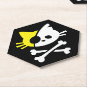 Niedliche Piratenkatze Untersetzer (angewinkelt)