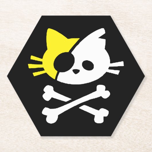 Niedliche Piratenkatze Untersetzer (Vorderseite)