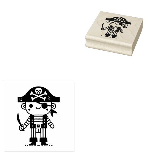 Niedliche Piratenkinder Gummistempel (Stempel)