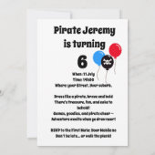 Niedliche Piratenparkatur auf der Schatzinsel Einladung (Rückseite)