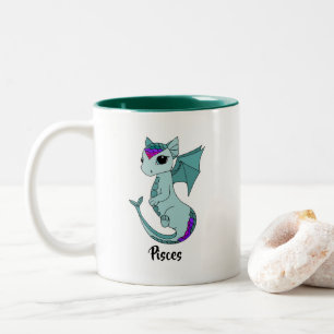 Niedliche Pisces Dragon-Tasse Zweifarbige Tasse
