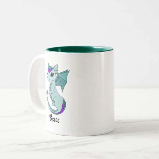 Niedliche Pisces Dragon-Tasse Zweifarbige Tasse (Vorderseite Links)