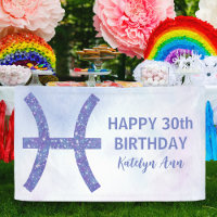 Niedliche Pisces Personalisiert Lila Happy Birthda