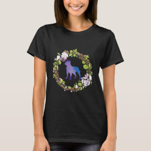 Niedliche Pit Bull Blume Wreath Pitties Liebhaber T-Shirt