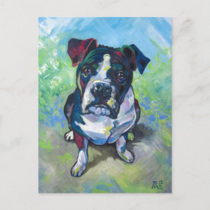 Niedliche Pit Bull-Malerei Postkarte
