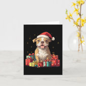 Niedliche Pitbuli Weihnachtsmannmütze Funny Christ Karte (Gelbe Blume)