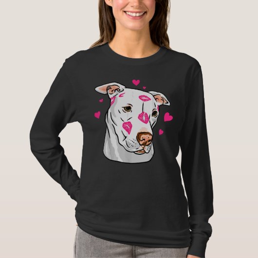 Niedliche Pitbull Hunde Liebe und Herz Funny Pit B T-Shirt (Vorderseite)